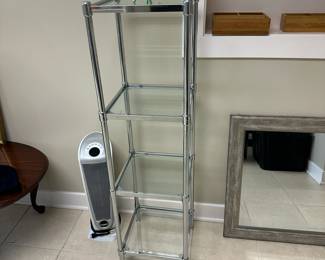 Glass and chrome etagere
