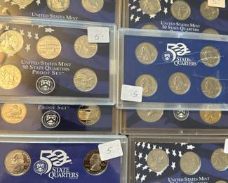 Silver coins plus quarter proof sets