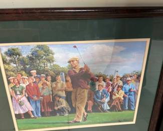 Suite of Marvin Brehm Bently House framed golf prints.