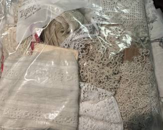 Bag of vintage lace and trim.