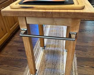 Butcher block kitchen cart