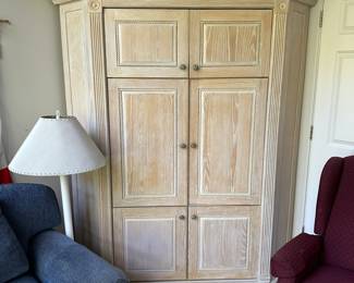 Pickled pine armoire