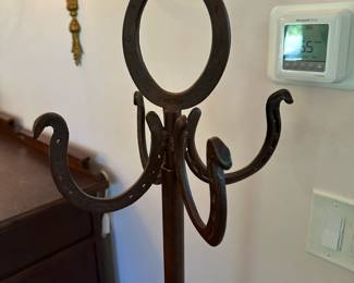 Vintage horseshoe coat rack.