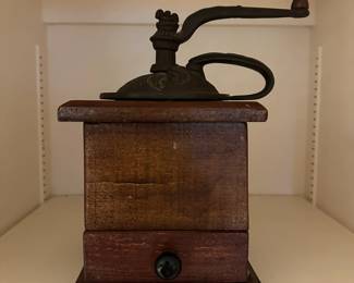 Antique coffee grinder.