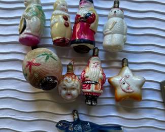 Group of vintage figural holiday lights.