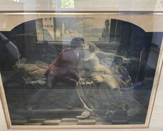 Antique romantic framed prints.
