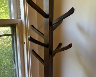 Vintage wooden coat rack.
