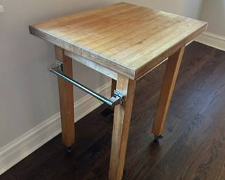 Butcher block kitchen cart