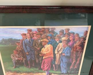 Suite of Marvin Brehm Bently House framed golf prints.