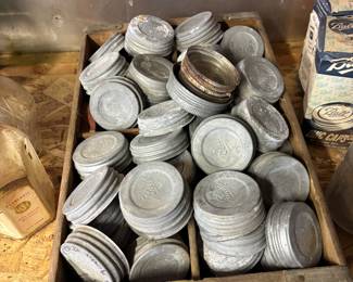 Assorted antique ball jar lids
