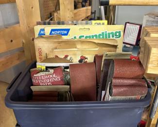 Assorted sand paper tools