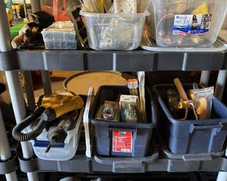 Flashlights, motors, assorted tools