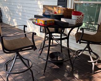 Bar height patio table and chairs