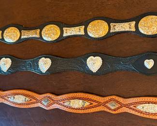 Vintage Leather and silver Cowboy Belts