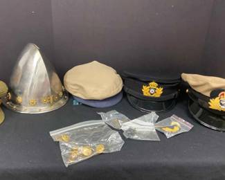 Replica Military Hats And Sew On Uniform Buttons Insignias