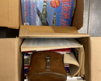 Lot Of Military Magazines, Airplane Magazines And Vintage Pair Of Binoculars With Case