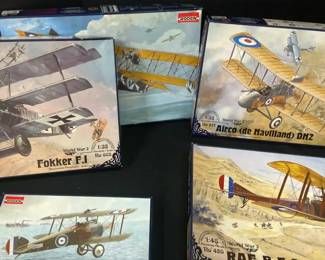 Lot Of Five Roden Model World War 1 Aircraft Models