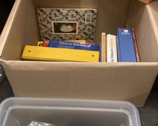 Assorted Crafting Books, Yarn , Thread And Beading Stuff