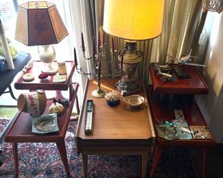 Vintage, mid century modern tiered side tables, vintage Lane “first edition” side/end table (matching coffee table also available)
