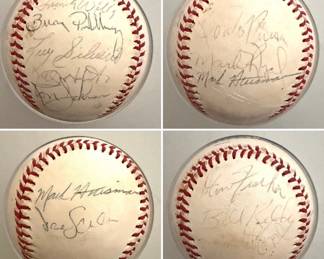 Signed baseball by some Kansas City royals and Omaha royals players.
