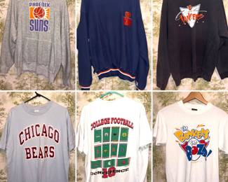 Vintage single stitch sports and novelty t-shirts and sweatshirts