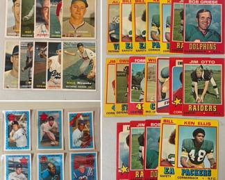 Vintage football and baseball cards