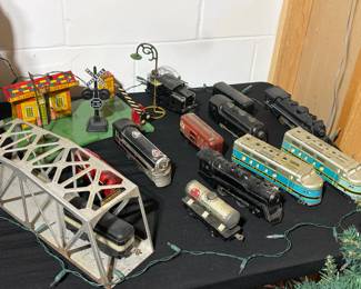 Vintage model trains and train accessories