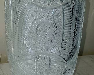 Early American Pressed Glass pitcher in the "Sunburst" or "Square Sunburst" pattern, also known as No. 600, made by Jenkins Glass Co. around 1910