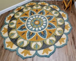 LR Home Dazzle 54085 Teal/Green handmade wool area rug. 