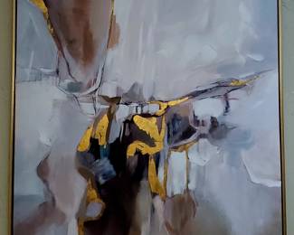 It is an original oil painting by the artist Veloy Joseph Vigil, titled "Native American Figurative Abstraction