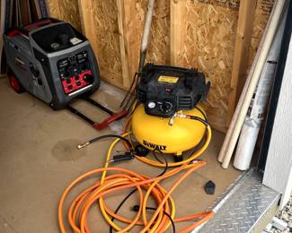 a DEWALT 6-gallon pancake air compressor (model DWFP55126) 