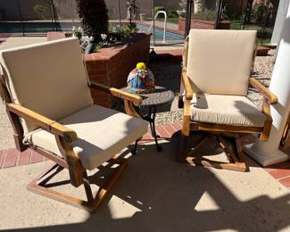 Outdoor Chairs with Beige Cushions