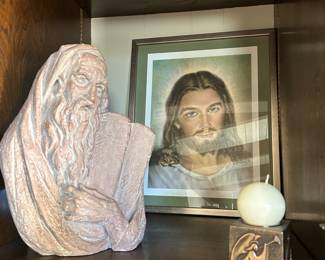 Moses Statue, Jesus Portrait