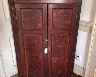 George III oak corner cupboard