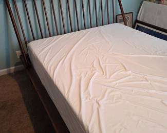 Mid century queen size bed and frame 75.00