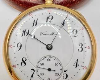 14K Fine Gold 585 Hamilton 21 Jewels Pocket Watch