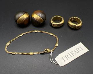 Trifari Costume Jewelry — Earrings & Bracelet