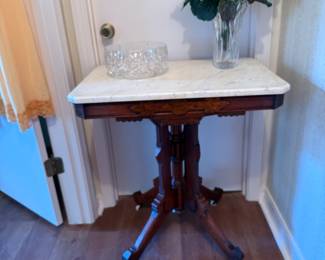 EASTLAKE MARBLE TOP PARLOR TABLE