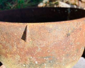 cast iron scalding pot for heating laundry water or scalding hogs.  