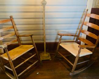 cow hide chairs, desks, and rockers everywhere 