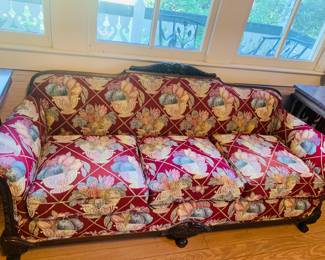 three piece early traditional sofa and matching two chairs--very comfortable