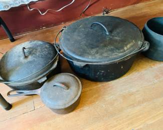 just some of the early open fire cast iron cookware