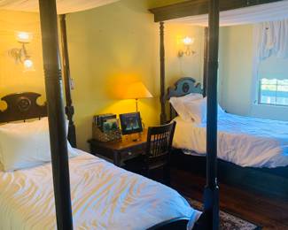 pair of matching tester twin beds