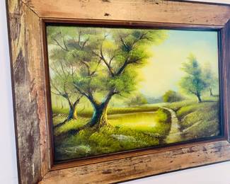 matching original painting framed with early Cypress