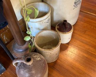 Crocks Monmouth pottery 20 gal, 5 gal, 2 gal