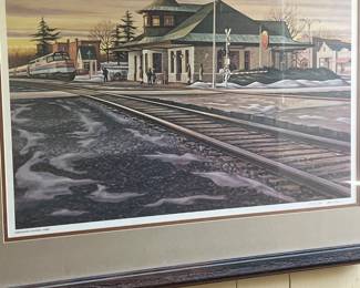Original litho of Kirkwood Train Station signed and dated 7/20/85