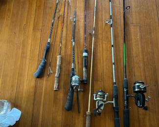 Fishing poles and reels