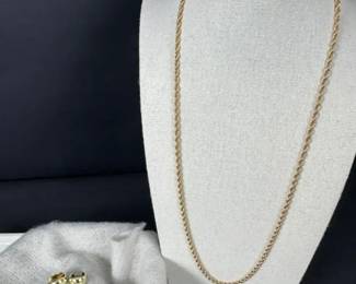 14K Gold Overlay Necklace 14K Pearl Earrings Lot