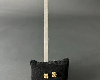 Treo of gold earrings, 14k and 20K