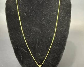 Trice Jewelers 14K Yellow Gold Necklace with Diamond and Sapphire Pendant 9.25 Length, 2.30g